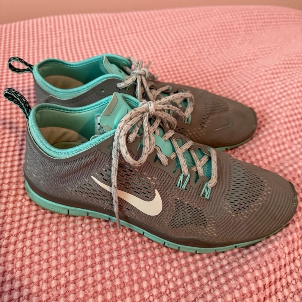 Nike Teal and Gray Sneakers